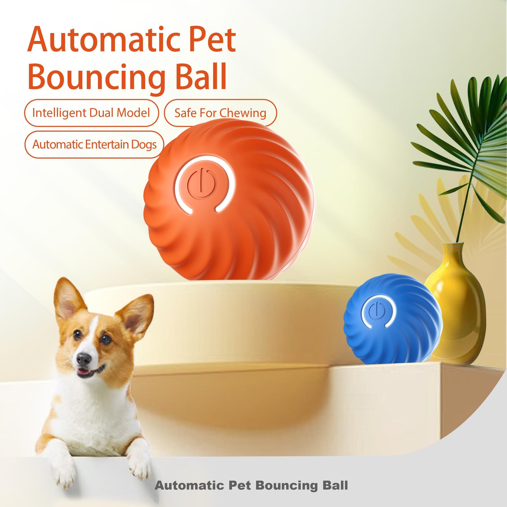 Smart Self-Rolling Bouncy Ball for Dogs – Interactive Toy with Safe Materials & Motion Technology - Flufer Store