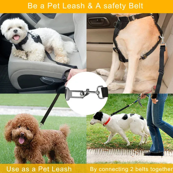 2Pcs Pet Dog Seat Belt Leash Adjustable Pet Dog Cat Safety Leads Harness - Flufer Store