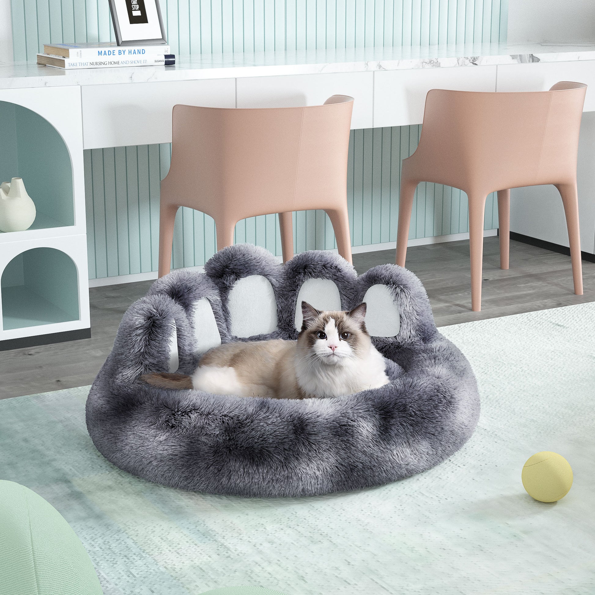 Cute Dog Bear Paw Shape Dog Bed, Dog Beds & Furniture For Small And Medium Dogs, Cozy Plush Cute Cat Beds For Indoor Cats - Flufer Store