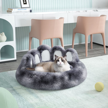 Cute Dog Bear Paw Shape Dog Bed, Dog Beds & Furniture For Small And Medium Dogs, Cozy Plush Cute Cat Beds For Indoor Cats - Flufer Store
