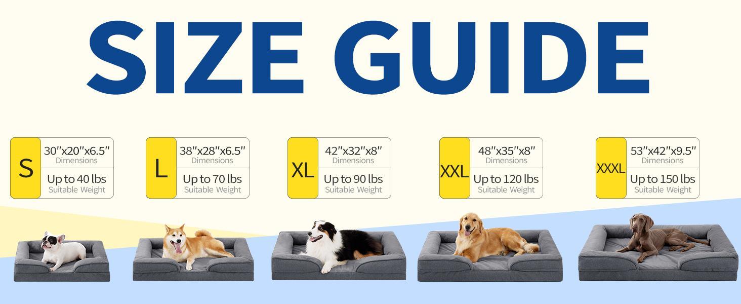 Orthopedic Dog Sofa for Large Dogs – Supportive Foam Mattress with Washable Cover, Waterproof Lining & Egg-Crate Foam - Flufer Store
