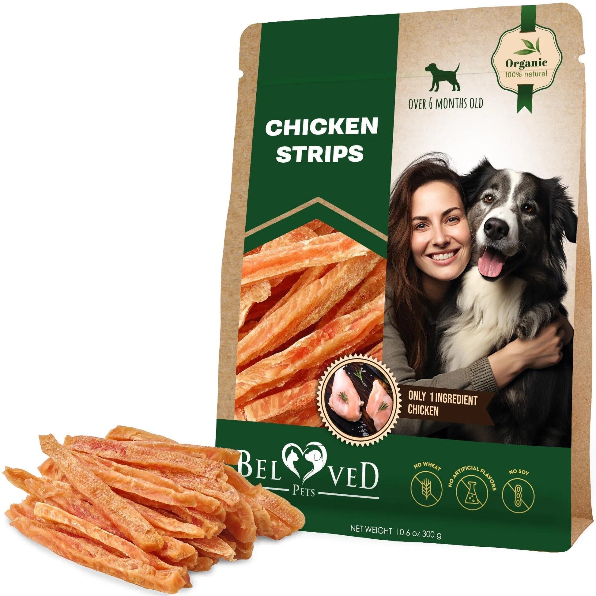 Chicken Strips Dog Treats Human Grade Meat Sticks Grain Free Chews 10.6 Oz - Flufer Store