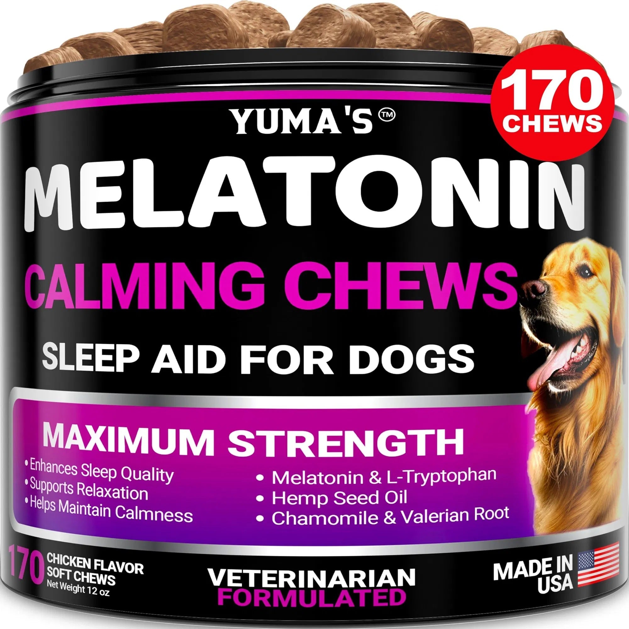 Do Not Sell On Amazon Melatonin Calming Chews For Dogs 170 Chews Dog Stress And Anxiety Relief - Flufer Store