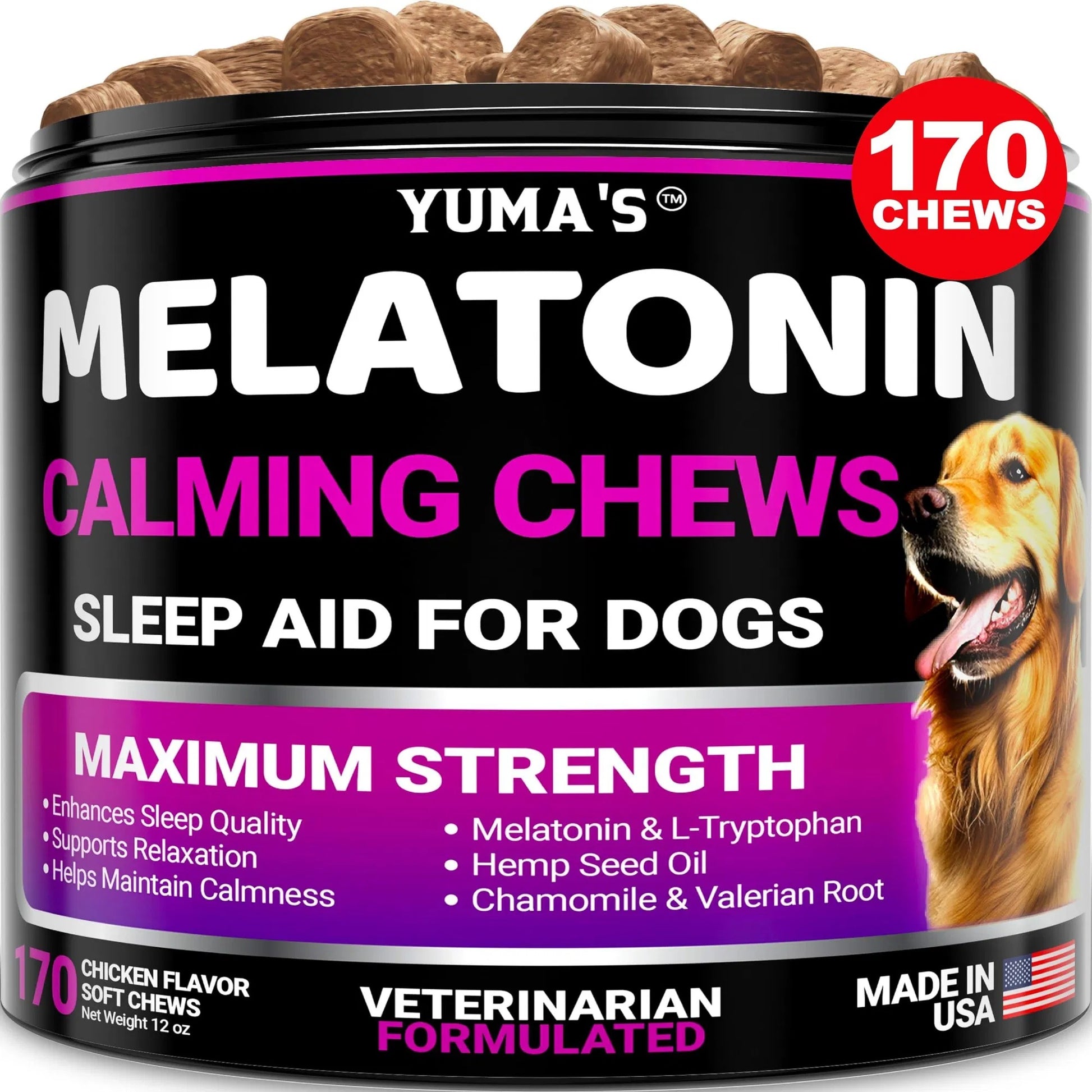 Do Not Sell On Amazon Melatonin Calming Chews For Dogs 170 Chews Dog Stress And Anxiety Relief - Flufer Store
