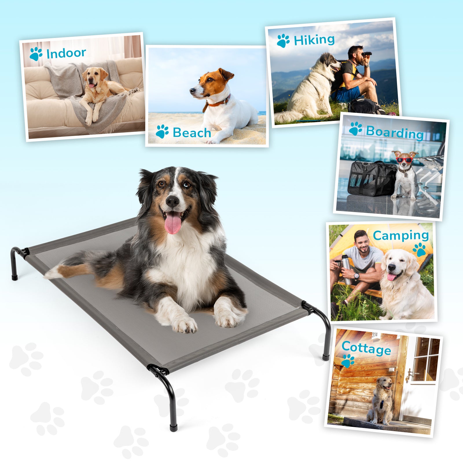 Elevated Dog Bed – Comfortable Pet Cot Raises Dogs 8” Off the Ground to Stay Cool, Dry & Clean Outdoors - Flufer Store