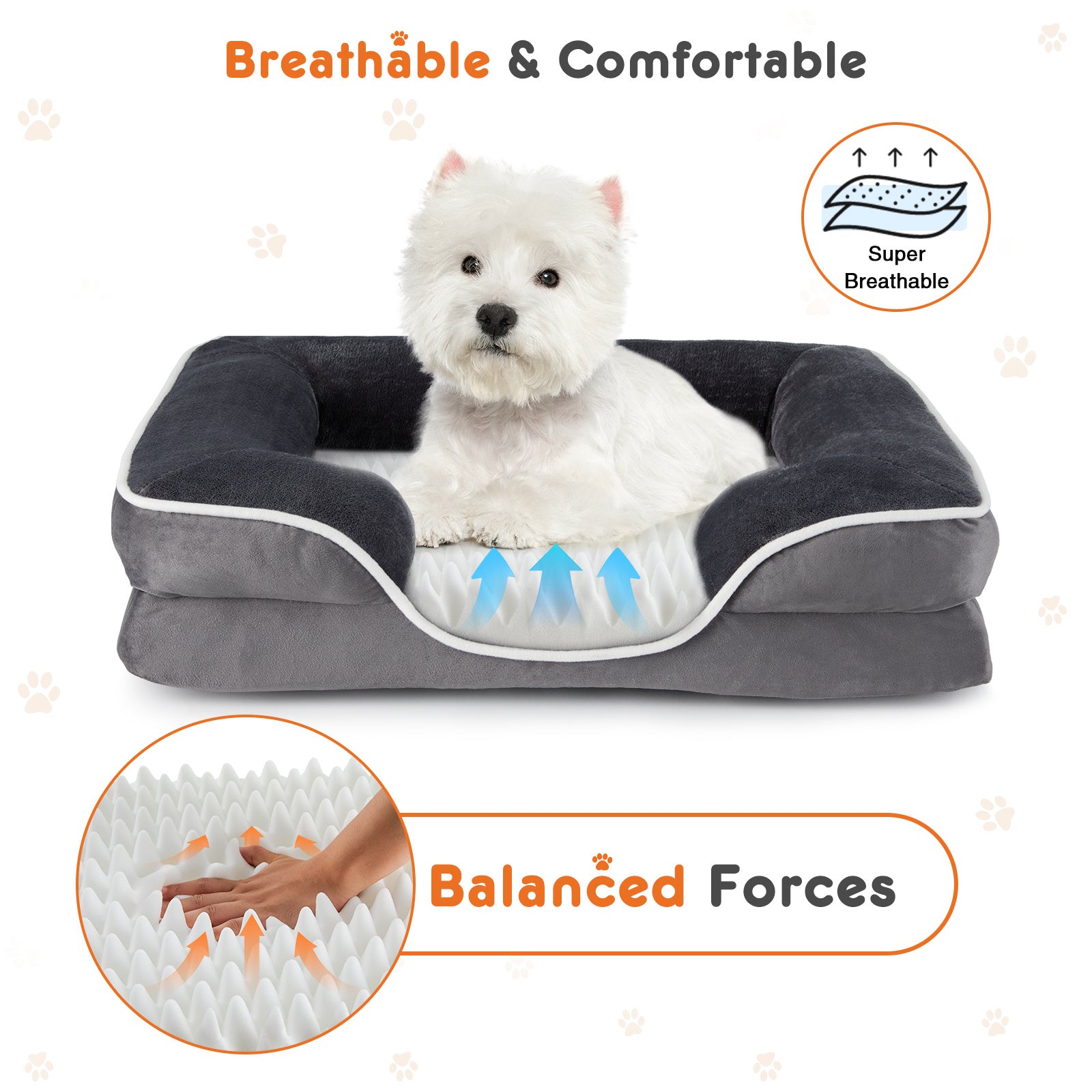 Memory Foam Pet Bed for Small Dogs & Cats – Washable Removable Cover, Waterproof Liner & Non-Slip Bottom - Flufer Store