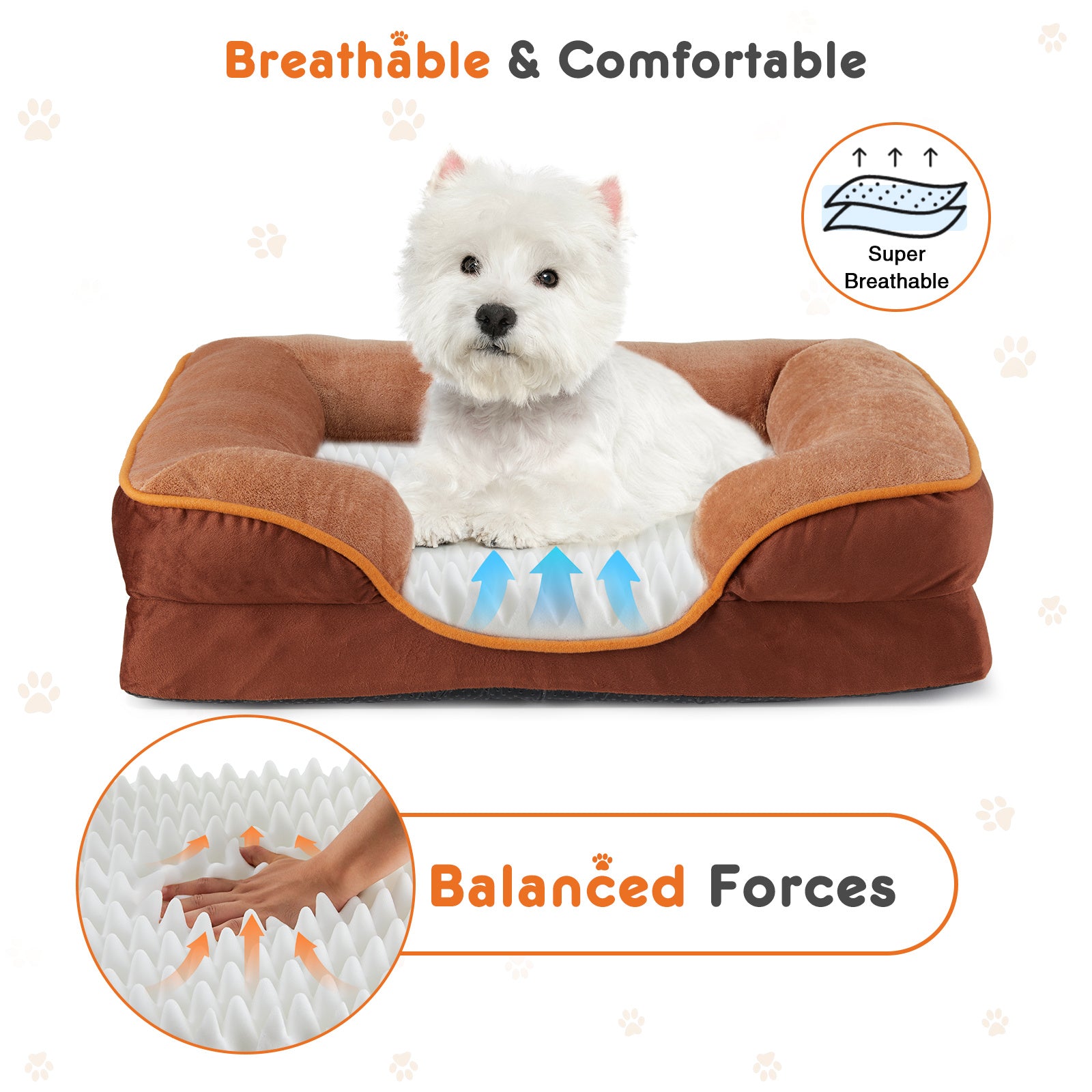 Memory Foam Pet Bed for Small Dogs & Cats – Washable Removable Cover, Waterproof Liner & Non-Slip Bottom - Flufer Store