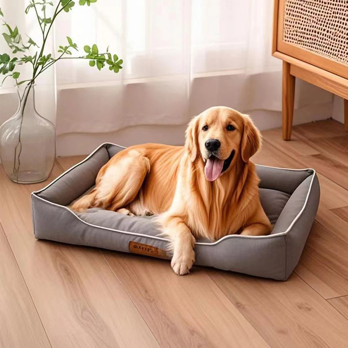 Large Square Dog Bed – Thickened, Bite-Resistant, Waterproof Pet Mattress - Flufer Store