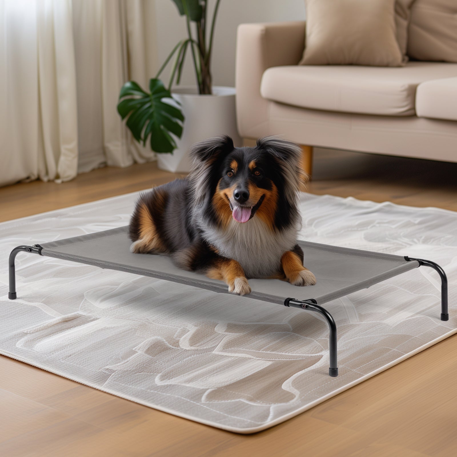 Elevated Dog Bed – Comfortable Pet Cot Raises Dogs 8” Off the Ground to Stay Cool, Dry & Clean Outdoors - Flufer Store